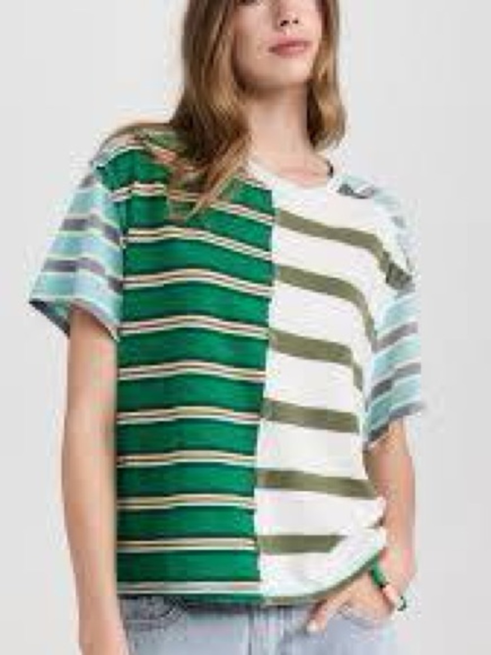 Free People Get Reel Oversized Striped T Shirt Top